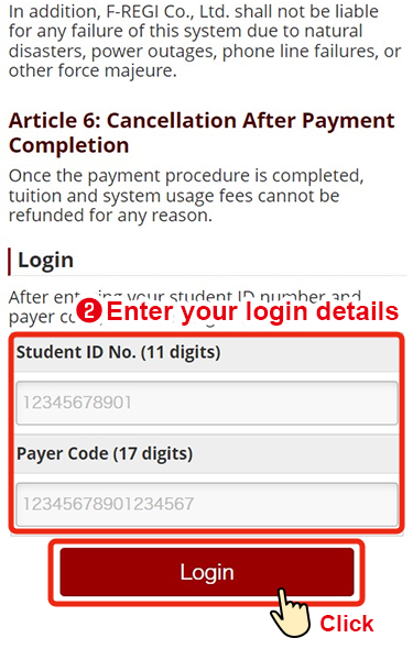 Enter your login details and click the “Login” button.