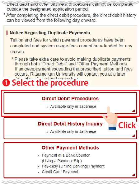 Select the procedure you will like to complete.