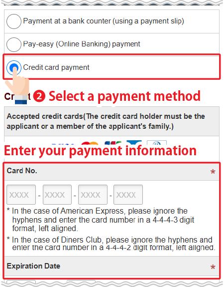 Select a payment method and enter your payment information